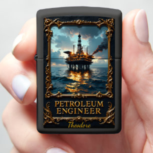Aardolie-ingenieur offshore boorplatform zonsonder