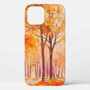 Aardolieschilderlandschap - kleurrijk herfstbos iPhone 12 hoesje