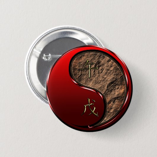 Aardpaard Ronde Button 5,7 Cm (Voorkant /achterkant)
