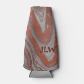 Aardrode en grijze minerale golven flesjeskoeler (Voorkant)