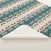 Aardrooster Turquoise en Bruin  Sherpa Deken (3/4)