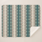 Aardrooster Turquoise en Bruin  Sherpa Deken (Voorkant (horizontaal))