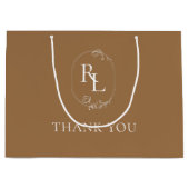 aards | Bloemenmonogram bruiloft Dank u Groot Cadeauzakje (Voorkant)