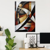 Aardse Abstracte Mozaïek Poster (Thuiskantoor)