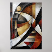 Aardse Abstracte Mozaïek Poster (Voorkant)