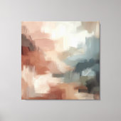 Aardse Abstracte penseelstreekkunst Canvas Afdruk (Voorkant)