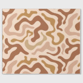 aardse Abstracte retrogolven Cadeaupapier (Vlak)