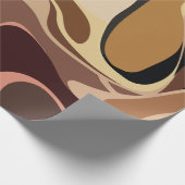 Aardse Abstracte Swirl Art Cadeaupapier (Hoek)