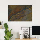 Aardse Agate Geode Grote Horizontale Wandkunst Poster (Thuiskantoor)