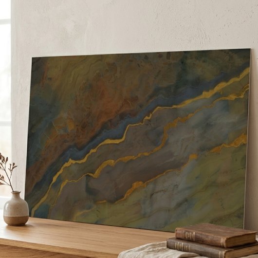 Aardse Agate Geode Grote Horizontale Wandkunst Poster