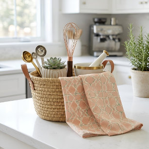Aardse Arabesk Terracotta & Salie Theedoek