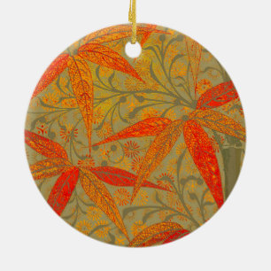 Aardse Bamboe Kunstprint Oranje Keramisch Ornament