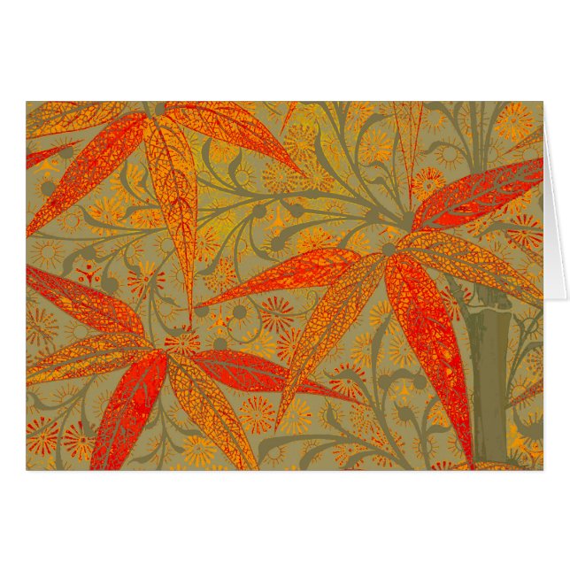 Aardse Bamboo Art  Print Sinaasappel (Voorkant Horizontaal)