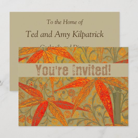 Aardse Bamboo Art Print Sinaasappel Kaart (Voorkant / Achterkant)