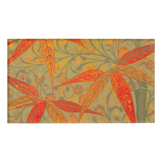 Aardse Bamboo Art  Print Sinaasappel Naambadge (Voorkant)