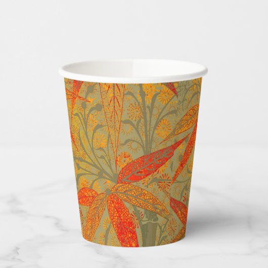 Aardse Bamboo Art  Print Sinaasappel Papieren Bekers (Links)