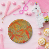 Aardse Bamboo Art  Print Sinaasappel Papieren Bordje (Feest)