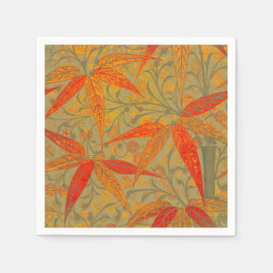 Aardse Bamboo Art  Print Sinaasappel Servet