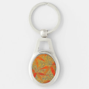 Aardse Bamboo Art Print Sinaasappel Sleutelhanger