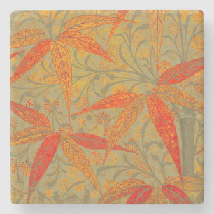 Aardse Bamboo Art  Print Sinaasappel Stenen Onderzetter