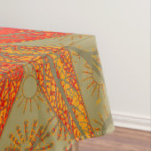 Aardse Bamboo Art Print Sinaasappel Tafelkleed (Voorbeeld)