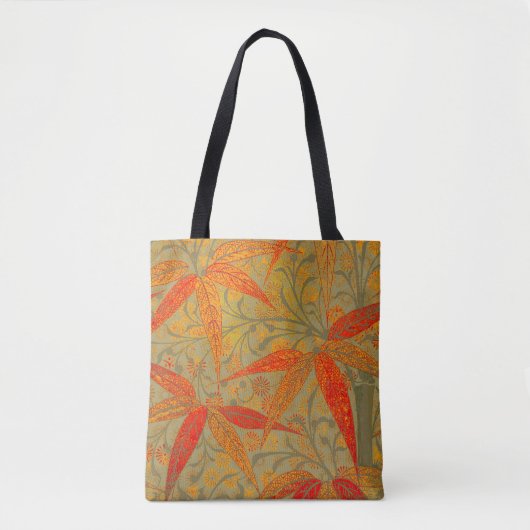 Aardse Bamboo Art Print Sinaasappel Tote Bag (Voorkant)