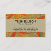 Aardse Bamboo Art  Print Sinaasappel Visitekaartje (Achterkant)