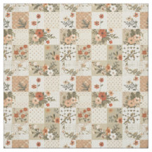 Aardse Beige Patchwork Dekbed Vintage Cottagecore