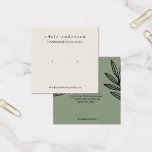 Aardse Blad Sieraden Stud Oorbel Displaykaart Vierkante Visitekaartjes