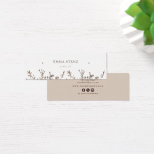 Aardse Bloem • Oorbellen Hoepels Studs Displaykaar Mini Visitekaartjes