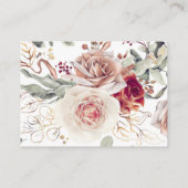 Aardse Bloemen Elegante Herfst Bruiloft Website Informatiekaartje (Achterkant)