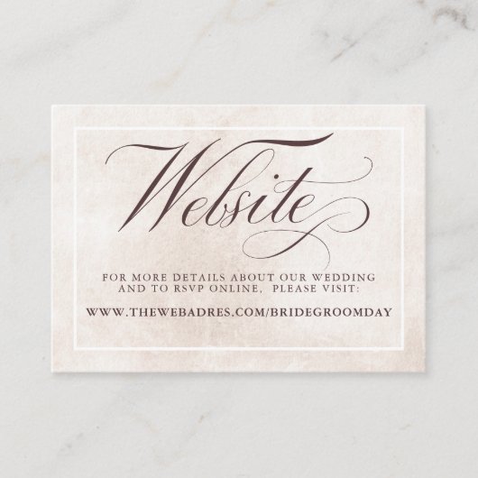 Aardse Bloemen Elegante Herfst Bruiloft Website Informatiekaartje (Voorkant)