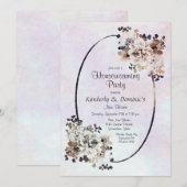 aardse bloemen housewarming party kaart (Voorkant / Achterkant)