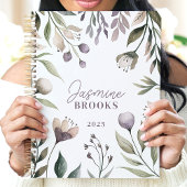 Aardse Bloemen Waterverf 2025 Custom Name Planner