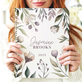 Aardse Bloemen Waterverf 2025 Custom Name Planner