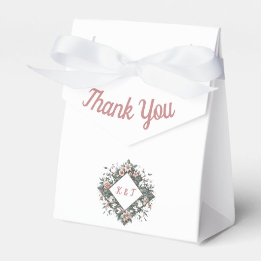 aardse bloemenwijnstok bedankdoosjes (Voorkant Zijde)