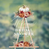 Aardse Bloemige Pompoen Bruiloft Feest Welkom Acryl Bord (Neutraal)