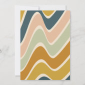 Aardse Boho Abstract Golvende Draai Pastel Trouwda Kaart (Achterkant)