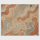 Aardse Boho Abstract in Terracotta Tones Cadeaupapier (Vlak)