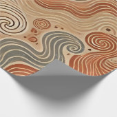 Aardse Boho Abstract in Terracotta Tones Cadeaupapier (Hoek)