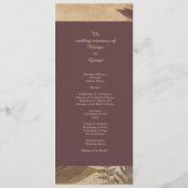 aardse  boho chic groen bruiloft programma (Achterkant)