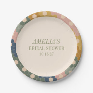 Aardse Boho Chic Vintage Aangepaste Bruidsshower Papieren Bordje