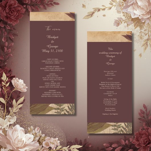 Aardse Boho chique groen bruiloft menu