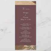 Aardse Boho chique groen bruiloft menu (Voorkant)