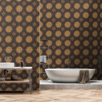 Aardse Boho Doodle Patronen Wallpaper