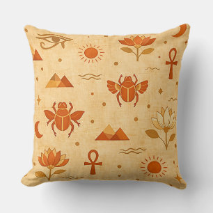 Aardse Boho Egyptisch Patroon-Minimalistische Fara Kussen