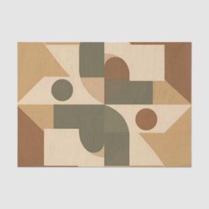 Aardse Boho Geometrische Abstract Tissuepapier