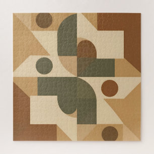 Aardse Boho Geometrische Abstracte Legpuzzel