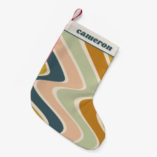 Aardse Boho Golvende Lijnen Retro Pastels Persoonl Kleine Kerstsok