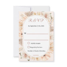 Aardse Boho Ovale Boog Bloemige Beige Antwoordkaar